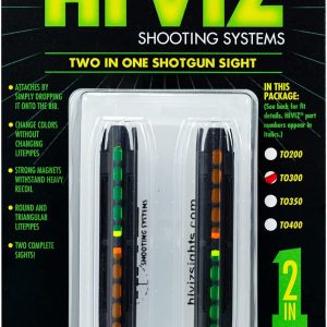 HIVIZ Model 300 Two-In-One Magnetic Base Rib Shotgun Sight Green & Orange, One Size